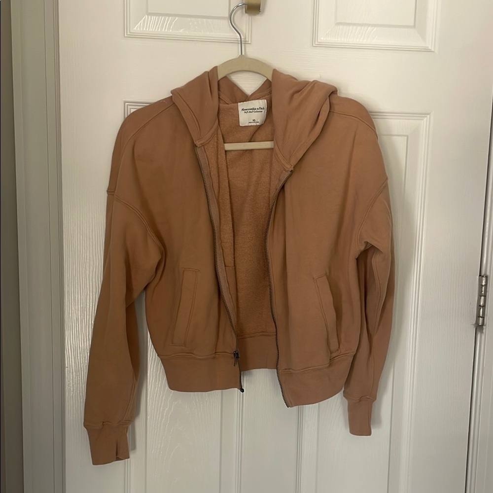Abercrombie & Fitch Tan Zip-Up Hoodie